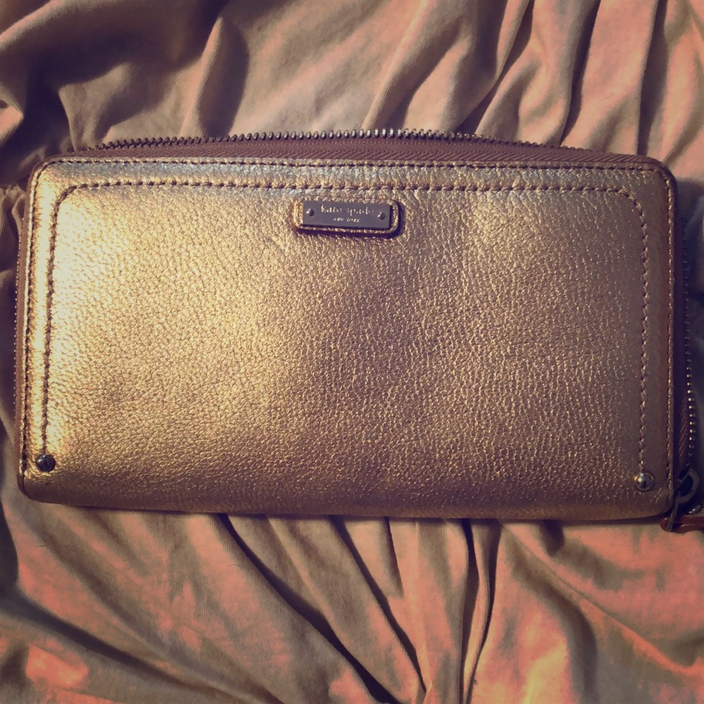 Golden Kate spade wallet